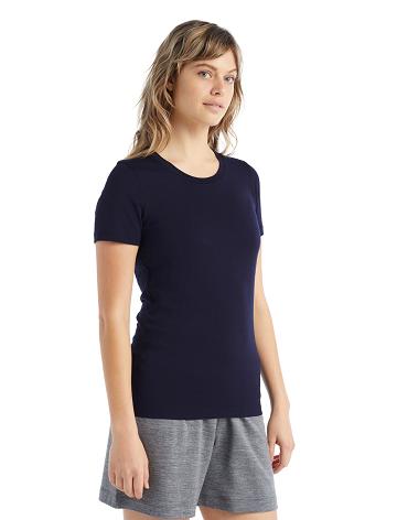 Icebreaker Merino Tech Lite II Lyhyt Sleeve Naisten T Paidat Laivastonsininen | FI 1577NWYB